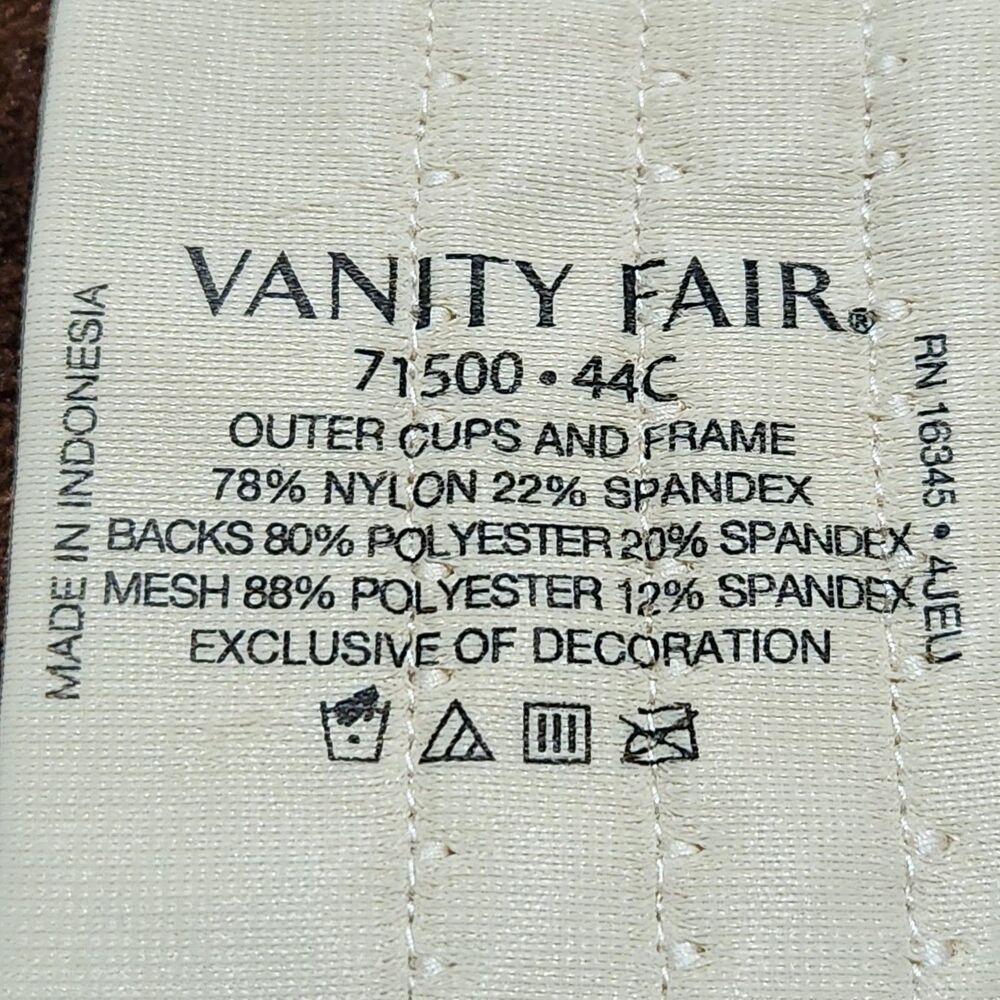 Vanity Fair Bra Size 44C Beige Wirefree Convertible.  New - Picture 10 of 10